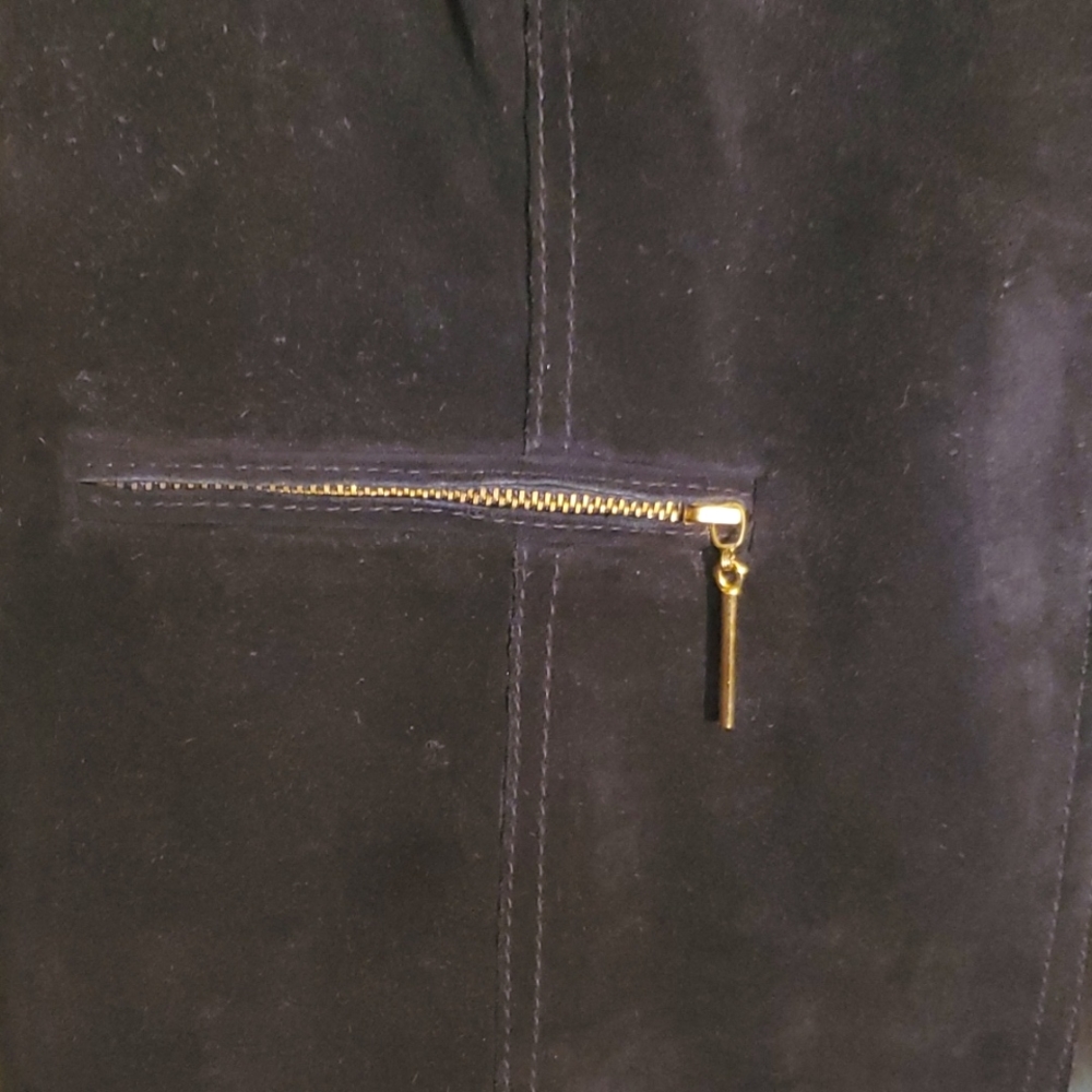 SUEDE VEST/ DARK NAVY BLUE  SIZE 14 - ELLEN TRACY - Picture 4 of 7